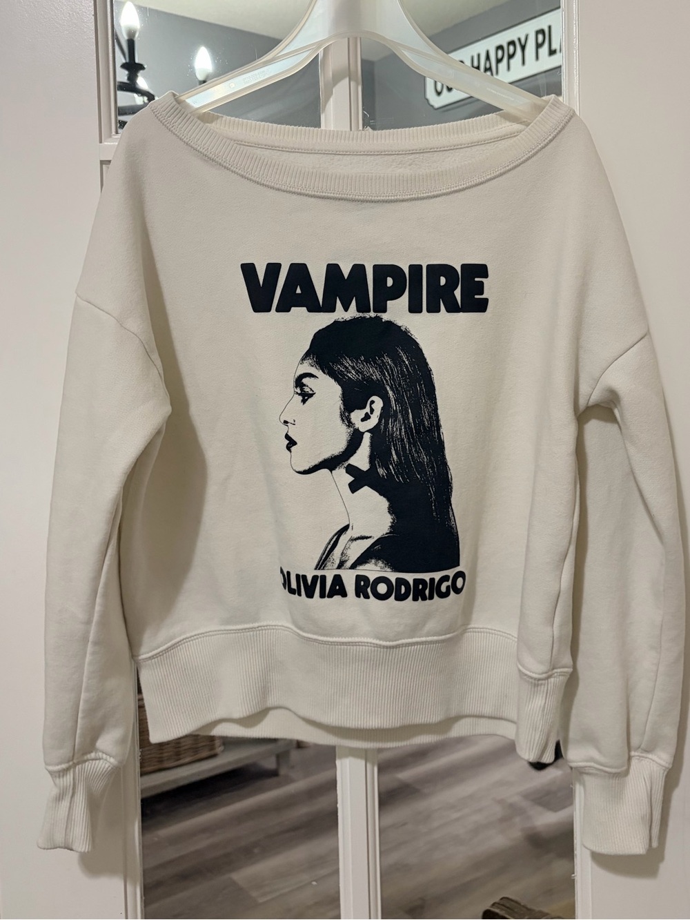 Olivia Rodrigo 'Vampire' White Graphic Sweatshirt